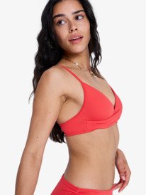 1 Solid Essentials - Bralette Bikini Top for Women Red ERJX305691 Roxy