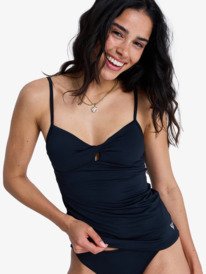 0 Solid Essentials - Tank Bikini Top for Women Black ERJX305693 Roxy