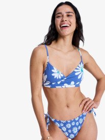 0 Printed Essentials - Bralette-Bikinioberteil für Frauen Blau ERJX305694 Roxy