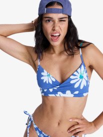3 Printed Essentials - Bralette-Bikinioberteil für Frauen Blau ERJX305694 Roxy