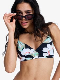 3 Printed Essentials - Top de bikini Bralette para mujer Negro ERJX305694 Roxy