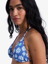 2 Printed Essentials Tiki Tri - Parte de cima de biquíni triangular para Mulher Azul ERJX305695 Roxy