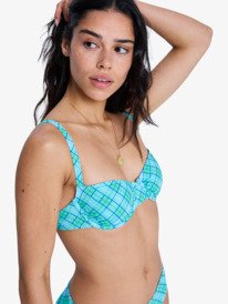 1 Printed Essentials - Parte de cima de biquíni Bandeau para Mulher Verde ERJX305699 Roxy