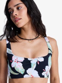 2 Printed Essentials - Bralette Bikini Top for Women Black ERJX305700 Roxy