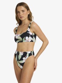 5 Printed Essentials - Bralette Bikini Top for Women Black ERJX305700 Roxy