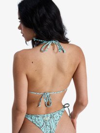 4 Wildside Paisley Tiki Tri - Triangle Bikini Top for Women Green ERJX305707 Roxy