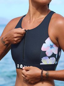 3 Roxy Active - Haut de bikini crop-top pour Femme Noir ERJX305719 Roxy