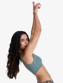 1 Solid Essentials - Bralette Bikini Top for Women Green ERJX305724 Roxy