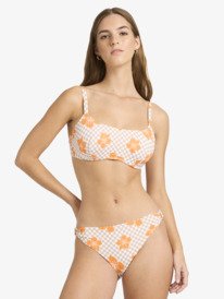 0 Mini Hula - Medium Coverage Bikini Bottoms for Women Brown ERJX405071 Roxy