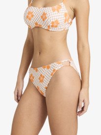 6 Mini Hula - Medium Coverage Bikini Bottoms for Women Brown ERJX405071 Roxy
