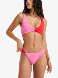 1 Lagos High Leg Cheeky - Braguita de bikini para mujer Rojo ERJX405113 Roxy