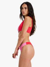 2 Lagos High Leg Cheeky - Braguita de bikini para mujer Rojo ERJX405113 Roxy