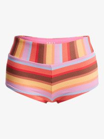 6 Sunset Stripe Mid Waist Shorty - Mutandina bikini da Donna Pink ERJX405122 Roxy