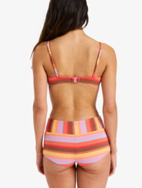 3 Sunset Stripe Mid Waist Shorty - Bikini Bottoms for Women Pink ERJX405122 Roxy