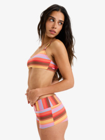 1 Sunset Stripe Mid Waist Shorty - Bikini Bottoms for Women Pink ERJX405122 Roxy