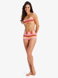 2 Sunset Stripe Mid Waist Shorty - Bikini Bottoms for Women Pink ERJX405122 Roxy