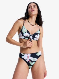 6 Printed Essentials - Hipster-Bikiniunterteil f&uuml;r Frauen Schwarz ERJX405188 Roxy