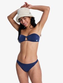 0 Roxy Shine - Medium Coverage Bikini Bottoms for Women Blue ERJX405203 Roxy