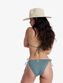 4 Solid Essentials - Tie Side Bikini Bottoms for Women Green ERJX405209 Roxy