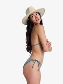 1 Solid Essentials - Tie Side Bikini Bottoms for Women Green ERJX405209 Roxy