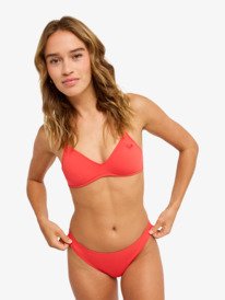 0 Solid Essentials - Medium Coverage Bikini Bottoms for Women Red ERJX405210 Roxy