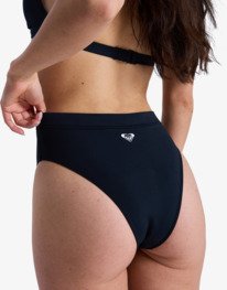 2 Solid Essentials - Bikiniunterteil mit hohem Bund für Frauen Schwarz ERJX405212 Roxy