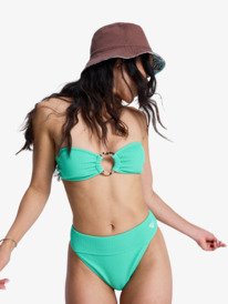 7 Roxy Sunshine - Cueca de biquíni com cintura subida para Mulher Verde ERJX405233 Roxy
