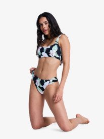 5 Printed Essentials - Medium Coverage Bikini Bottoms for Women Black ERJX405245 Roxy