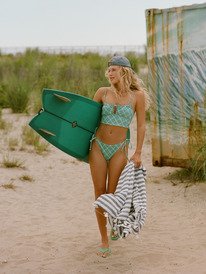 1 Printed Essentials - Thong Bikini Bottoms for Women Green ERJX405246 Roxy