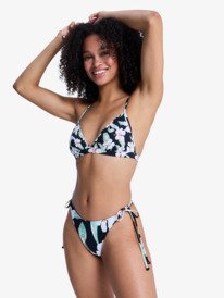 1 Printed Essentials - Bas de bikini &eacute;chancr&eacute; pour Femme Noir ERJX405246 Roxy