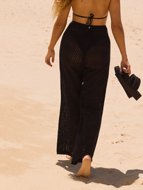 2 Mood Moving - Crochet Beachy Pant for Women Schwarz ERJX603437 Roxy