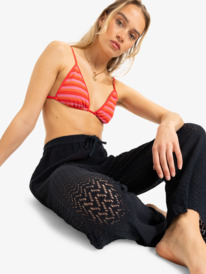 6 Mood Moving - Crochet Beachy Pant for Women Negro ERJX603437 Roxy