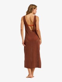 5 Playa Mood - Crochet Beach Dress for Women Brown ERJX603495 Roxy