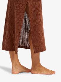 3 Playa Mood - Crochet Beach Dress for Women Brown ERJX603495 Roxy