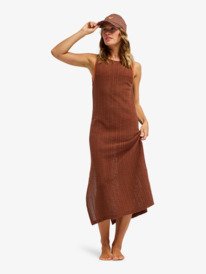 4 Playa Mood - Crochet Beach Dress for Women Brown ERJX603495 Roxy