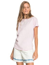 0 Epic Afternoon Word A - Camiseta con tejido orgánico para Mujer Rosa ERJZT05151 Roxy