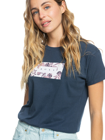 2 Sparkle Evening Flowers Square - Short Sleeves T-Shirt for Women  ERJZT05447 Roxy