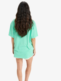 4 Sunnyoversize Enzyme Wash - Camiseta de manga corta serigrafiada para Mujer Verde ERJZT05966 Roxy