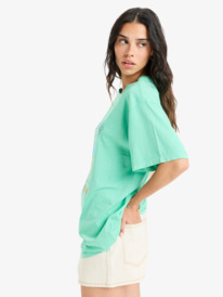 1 Sunnyoversize Enzyme Wash - Camiseta de manga corta serigrafiada para Mujer Verde ERJZT05966 Roxy