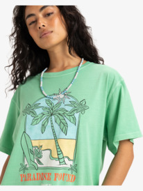 2 Sunnyoversize Enzyme Wash - Camiseta de manga corta serigrafiada para Mujer Verde ERJZT05966 Roxy