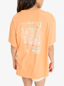 3 Sunnyoversize Enzyme Wash - Camiseta de manga corta serigrafiada para Mujer Naranja ERJZT05966 Roxy