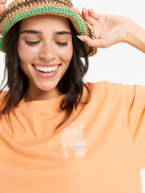 4 Sunnyoversize Enzyme Wash - Camiseta de manga corta serigrafiada para Mujer Naranja ERJZT05966 Roxy