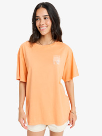 0 Sunnyoversize Enzyme Wash - Camiseta de manga corta serigrafiada para Mujer Naranja ERJZT05966 Roxy