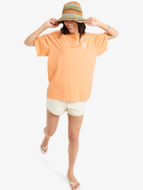 2 Sunnyoversize Enzyme Wash - Camiseta de manga corta serigrafiada para Mujer Naranja ERJZT05966 Roxy