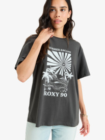 0 Hangloose The Sky - Kurzärmliges T-Shirt mit Screen-Print für Frauen Schwarz ERJZT05967 Roxy