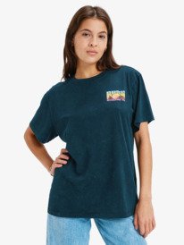 0 Sunnyoversize Optic Wash - Maglietta oversize da Donna Black ERJZT06022 Roxy