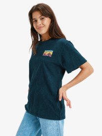 1 Sunnyoversize Optic Wash - Maglietta oversize da Donna Black ERJZT06022 Roxy