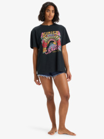 2 Sunnyoversize Stone Wash - T-shirt oversized para mulher Preto ERJZT06023 Roxy