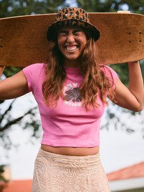 0 Beach Love - Cropped T-Shirt for Women Pink ERJZT06026 Roxy