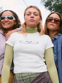 0 Beach Love - Kort T-shirt voor Dames White ERJZT06026 Roxy
